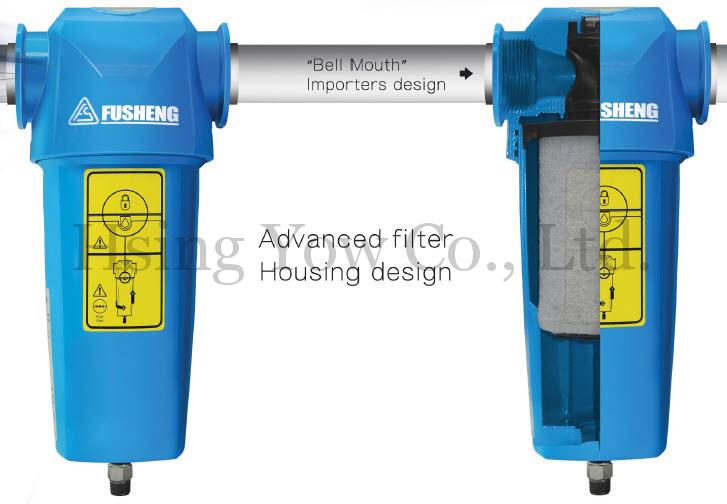 興祐空壓機- 高效能過濾器FF系列 -先進的過濾器外殼處理